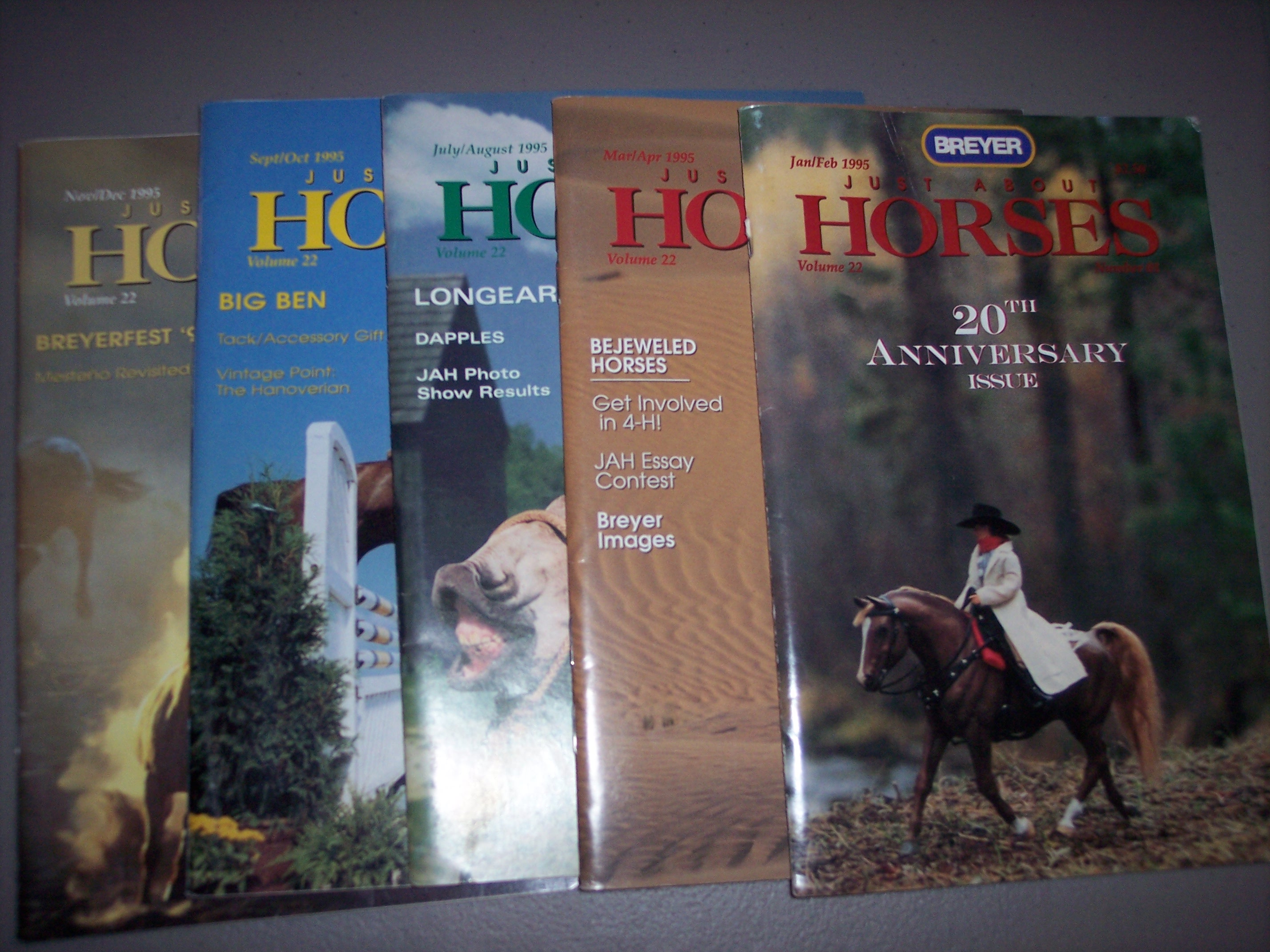 Breyer Just About Horses JAH 1995 5 Issues