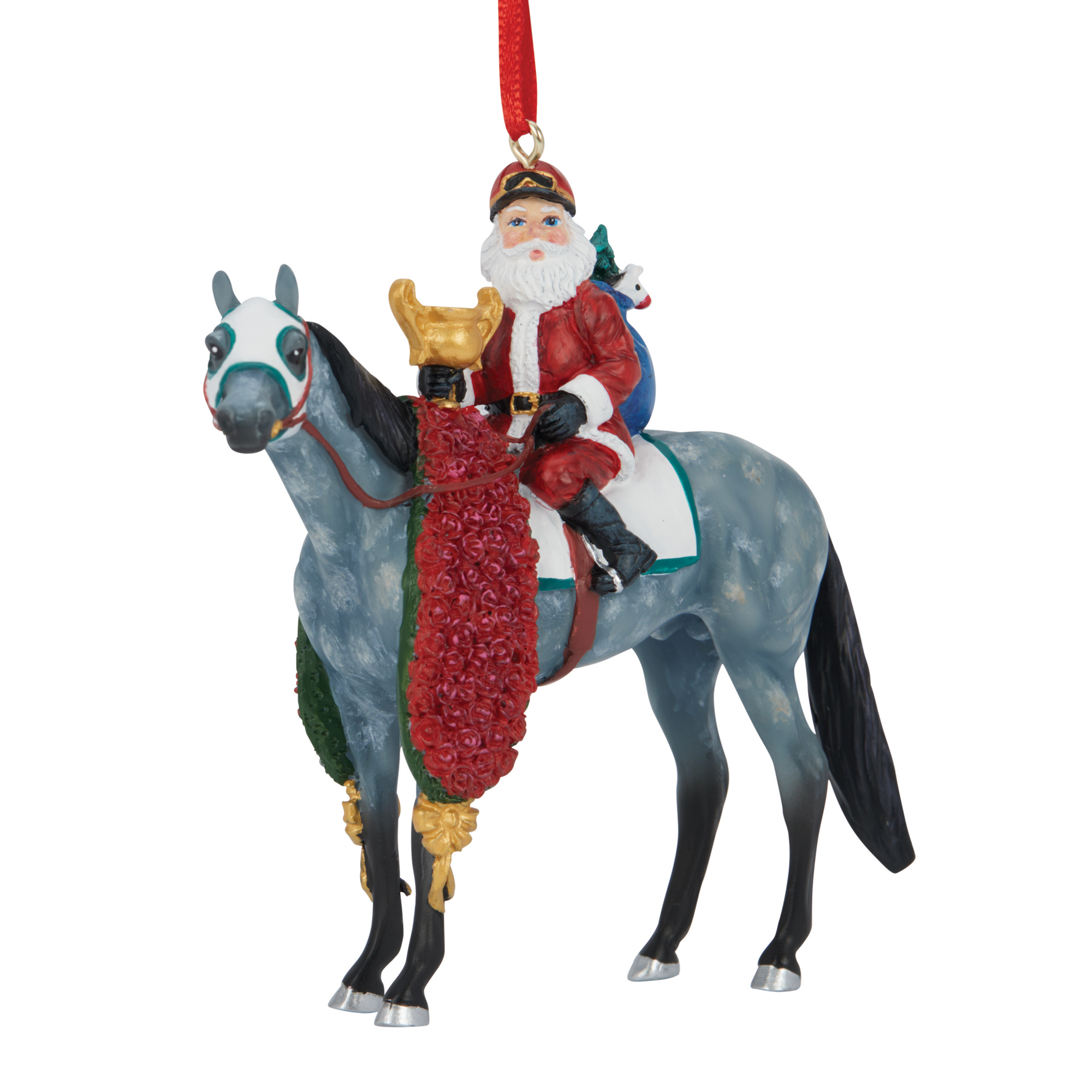 Breyer PREORDER 2026 Christmas Off to the Races Santa Ornament #